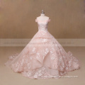 Cheap islamic light pink wedding dress